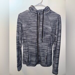Lululemon Define Hooded Zip-Up Jacket Nulu Size 10 Heather Gray and Black